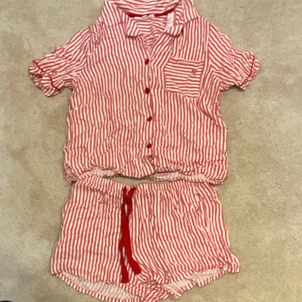 Red & White Striped Two-Piece Lounge Set